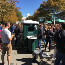 A tech conference in Berkeley promoting the Portable Toilet Rental Software.