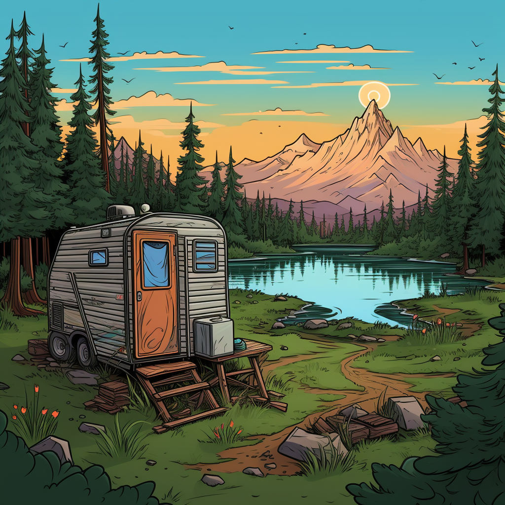 Adventure camping scene emphasizing the Best Porta Potty For Camping.